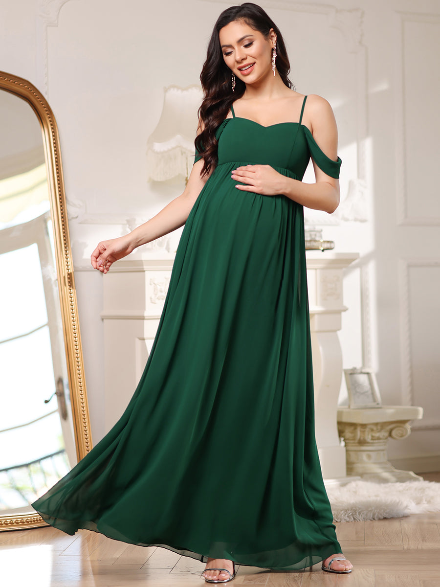 Color=Dark Green | Sleeveless Sweetheart Neckline Wholesale Maternity Dresses-Dark Green 4