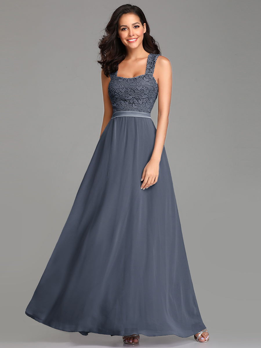 Color=Dusty Navy | elegant-a-line-chiffon-wholesale-bridesmaid-dress-with-lace-bodice-ez07704-Dusty Navy 4
