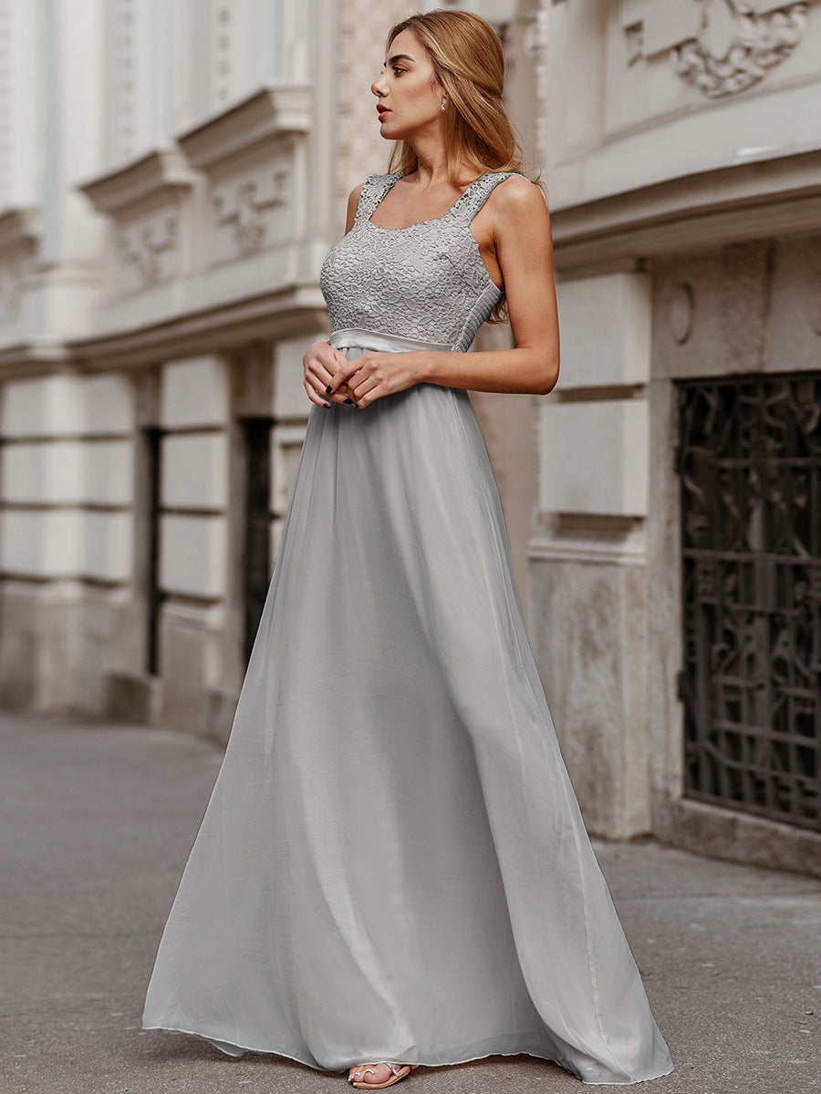 Color=Grey | elegant-a-line-chiffon-wholesale-bridesmaid-dress-with-lace-bodice-ez07704-Grey 1