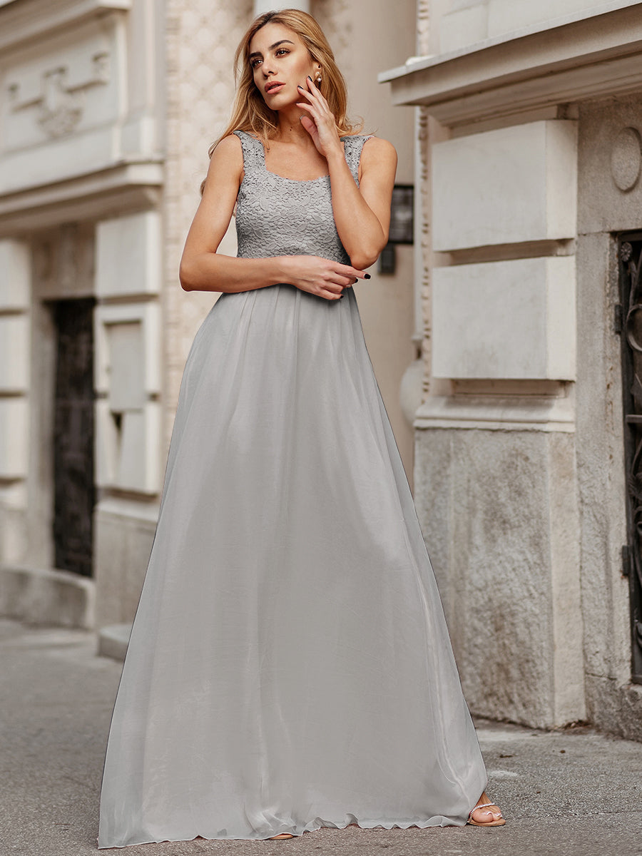 Color=Grey | elegant-a-line-chiffon-wholesale-bridesmaid-dress-with-lace-bodice-ez07704-Grey 3