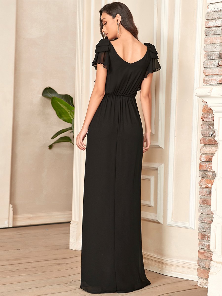 Color=Black | Women Floral Sequin Print Fishtail Tulle Dresses Ez07709-Black 4