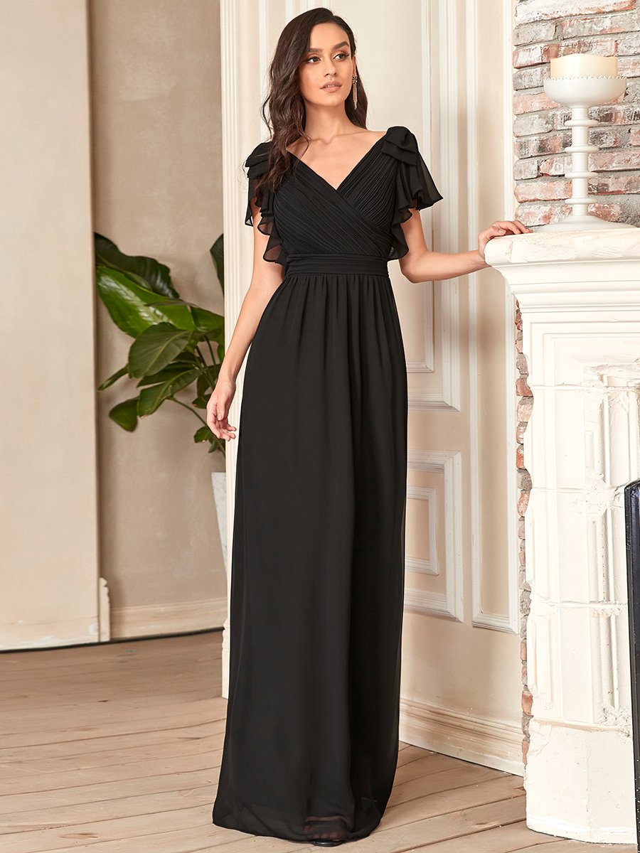 Color=Black | Women Floral Sequin Print Fishtail Tulle Dresses Ez07709-Black 2
