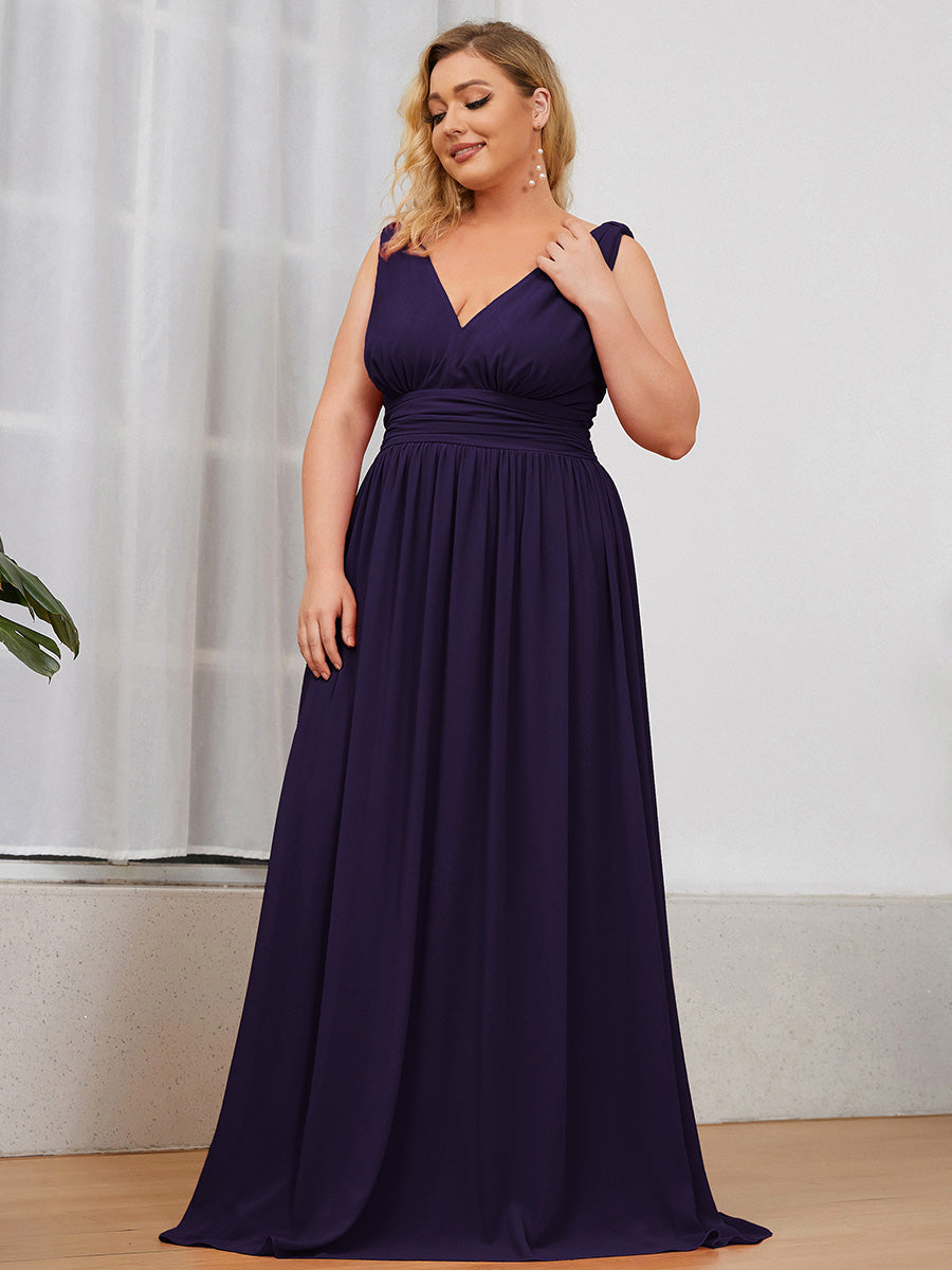 Color=Dark Purple | double-v-neck-maxi-long-wholesale-plus-size-evening-dresses-epp9016-Dark Purple 1