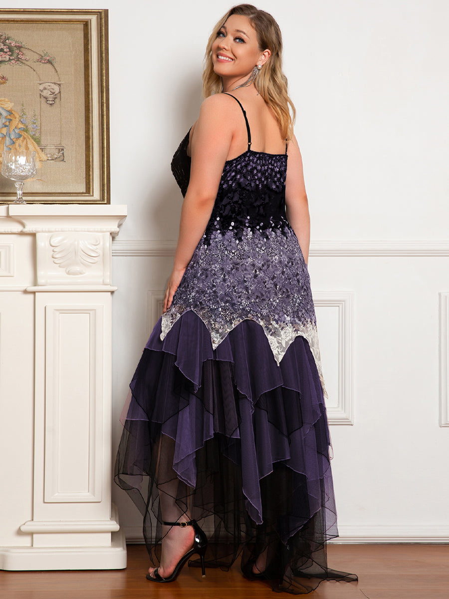 Color=Dark Purple | Women'S Sexy V Neck Floor Length Cocktail Prom Dress-Dark Purple 2