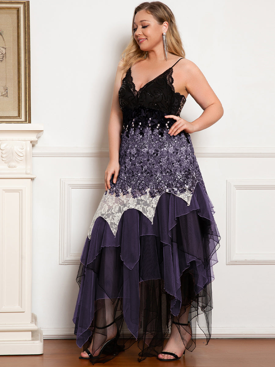Color=Dark Purple | Women'S Sexy V Neck Floor Length Cocktail Prom Dress-Dark Purple 3