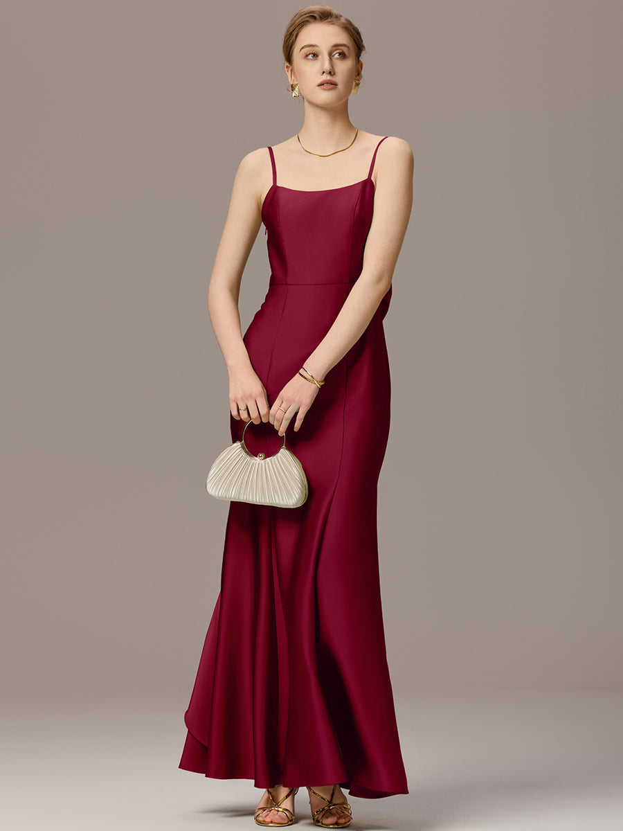 Color=Burgundy | Custom Made Sleeveless Square Neck Backless Mermaid Floor Length Dress with Bowknot Bridesmaid dresses-Burgundy 23