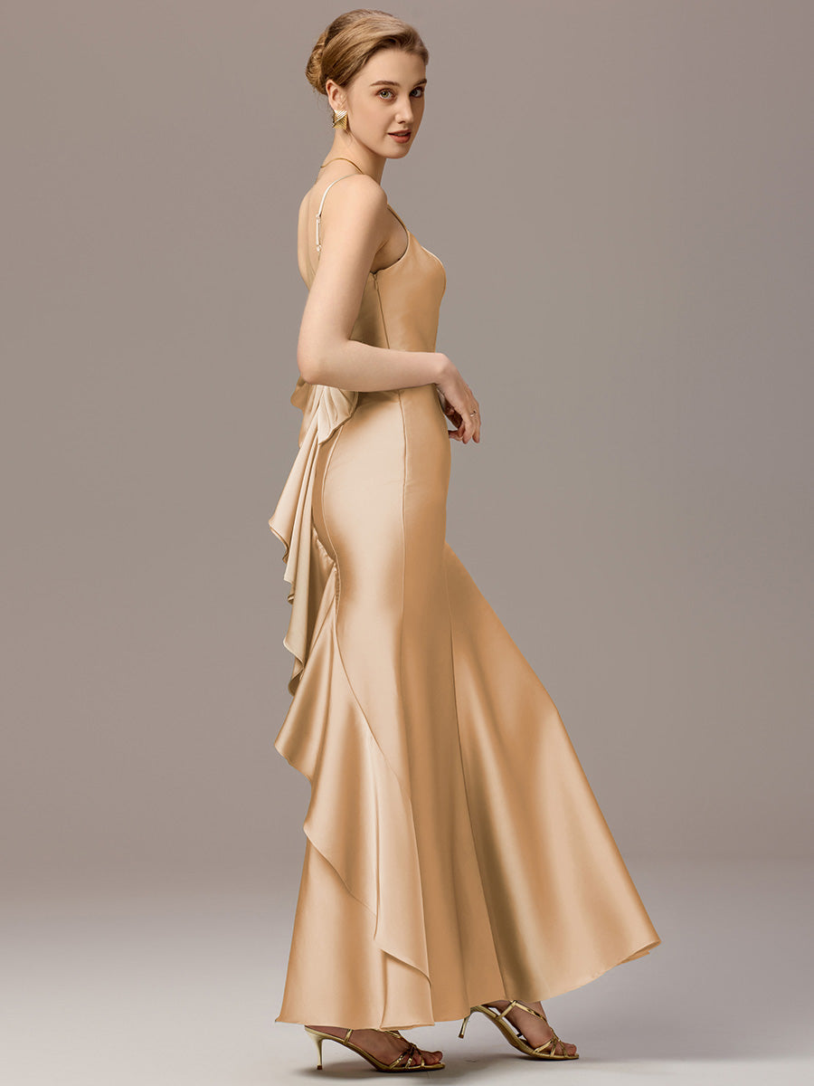 Color=Champagne | Custom Made Sleeveless Square Neck Backless Mermaid Floor Length Dress with Bowknot Bridesmaid dresses-Champagne 10