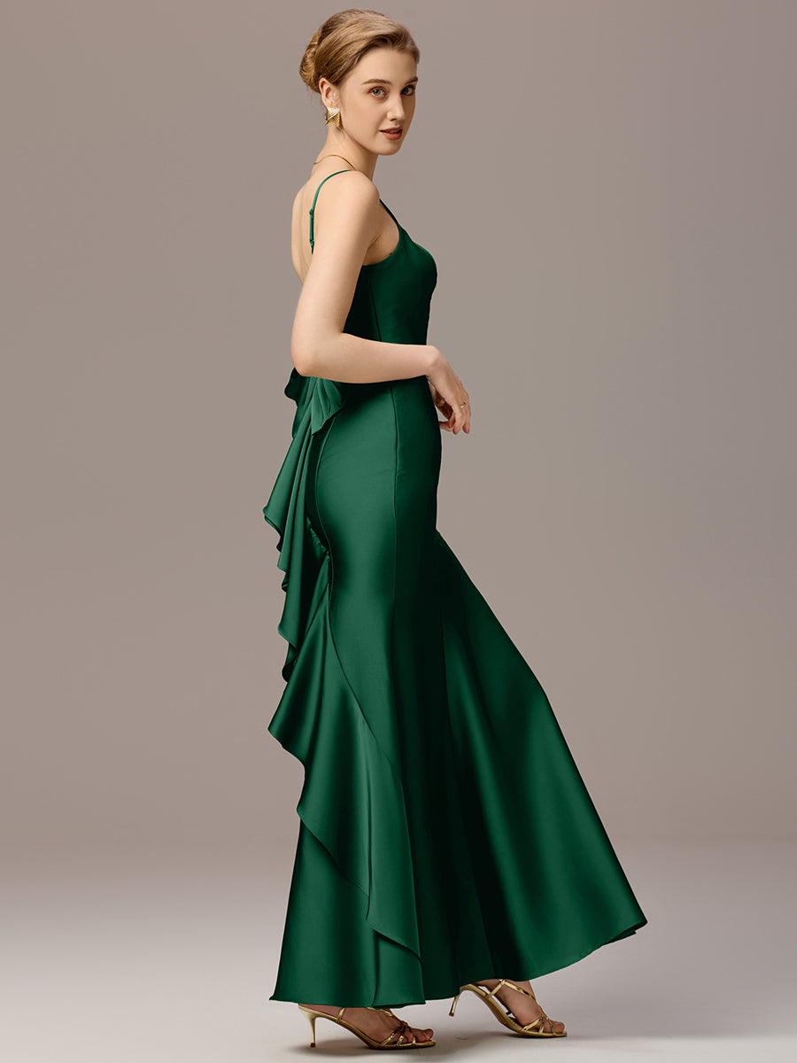 Color=Dark Green | Custom Made Sleeveless Square Neck Backless Mermaid Floor Length Dress with Bowknot Bridesmaid dresses-Dark Green 21