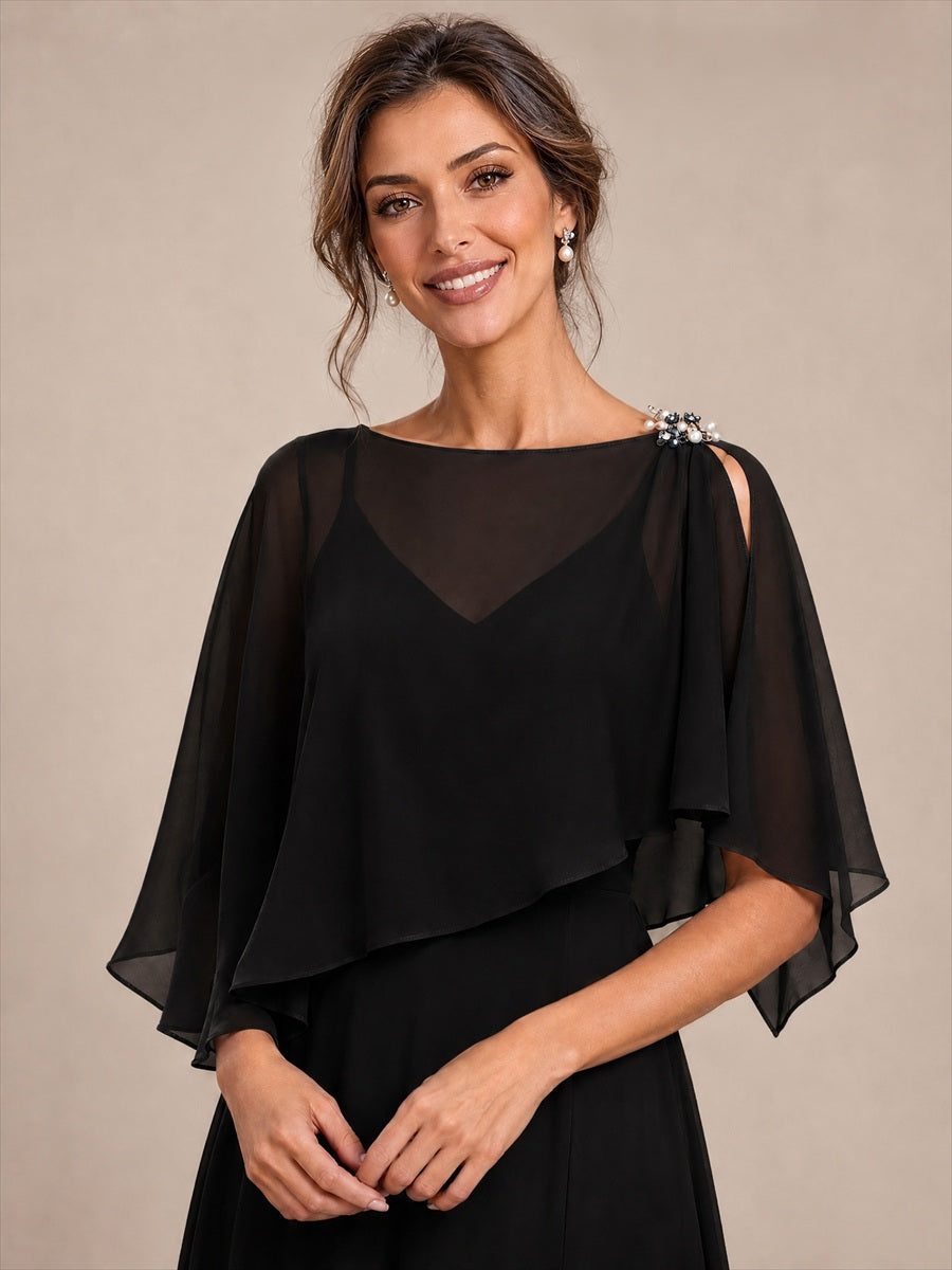 EA02750BK | Contemporary Eveningwear Elegant Design Shawl