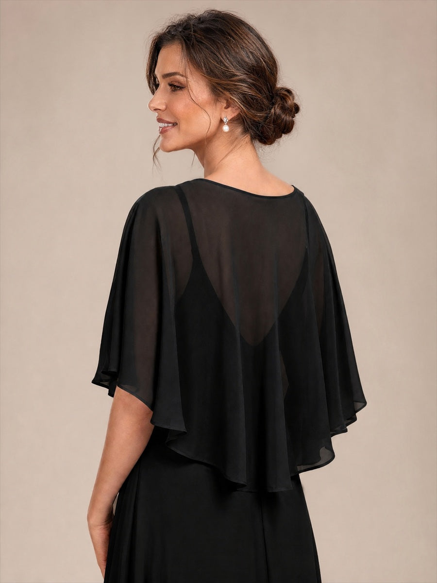 EA02750BK | Contemporary Eveningwear Elegant Design Shawl