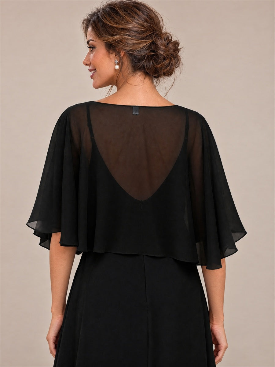 EA02750BK | Contemporary Eveningwear Elegant Design Shawl