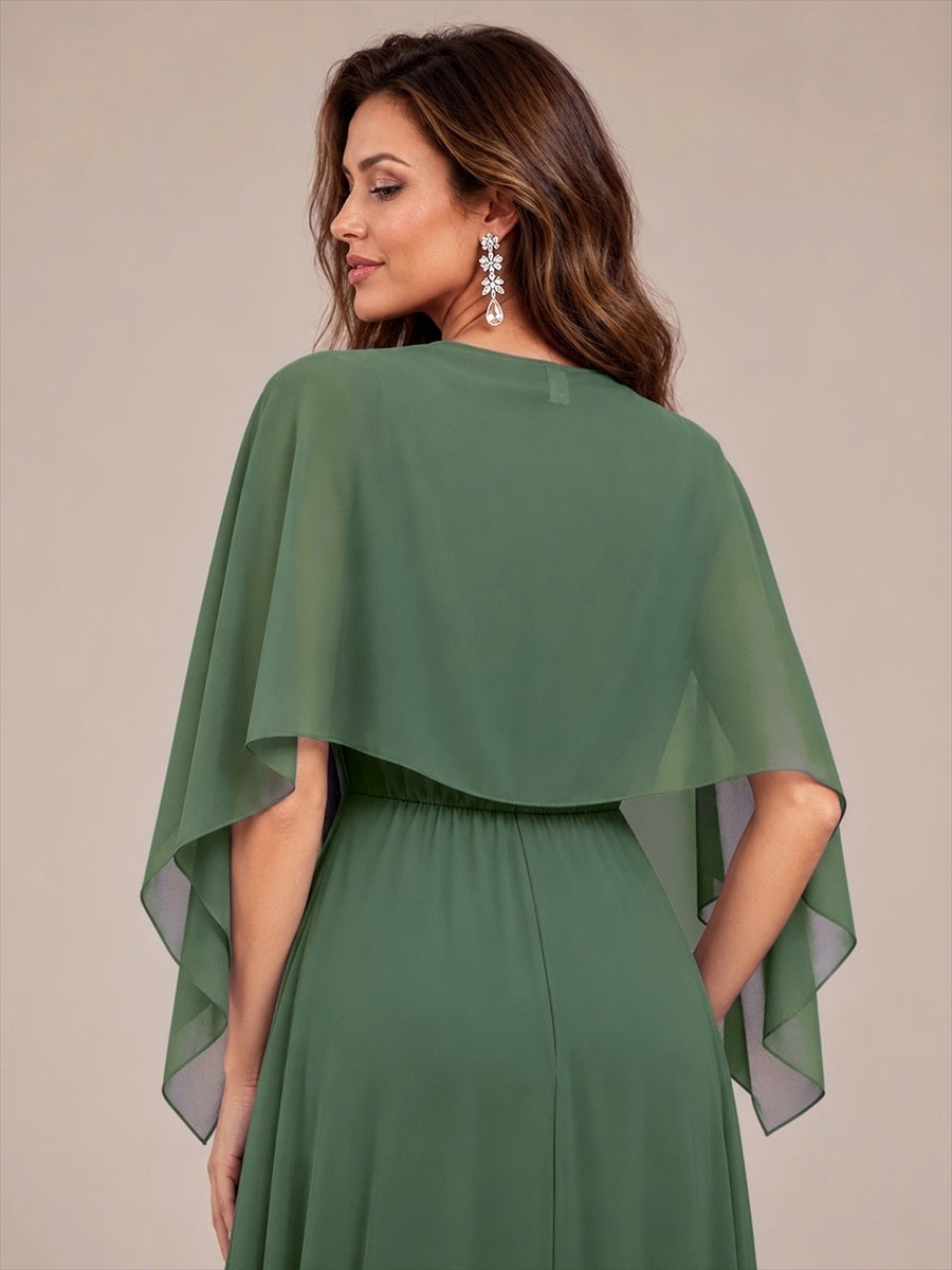 Color=Eucalyptus | Contemporary Eveningwear Product Detail Design Shawl - Eucalyptus
