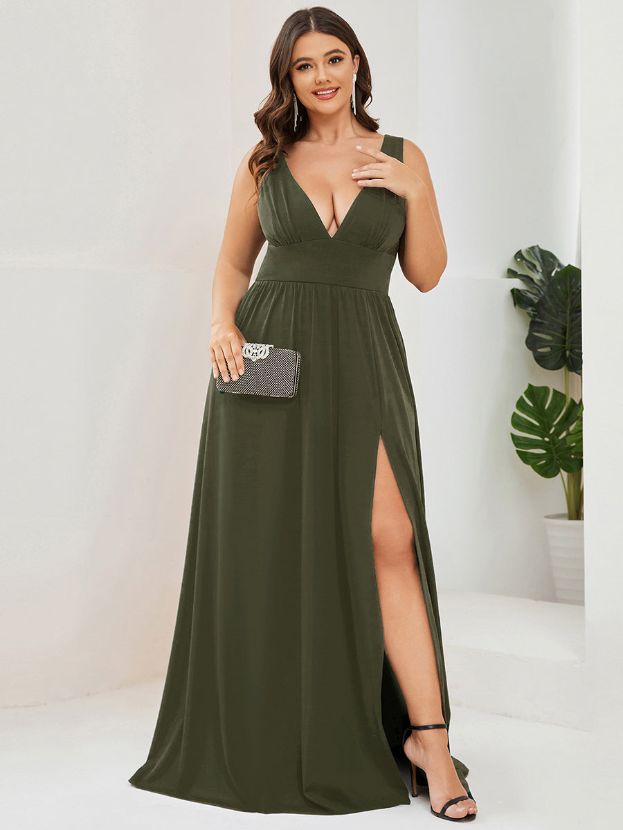 Sleeveless A Line Wholesale Bridesmaid Dresses with Deep V Neck Sleeveless A Line Wholesale Bridesmaid Dresses with Deep V Neck
