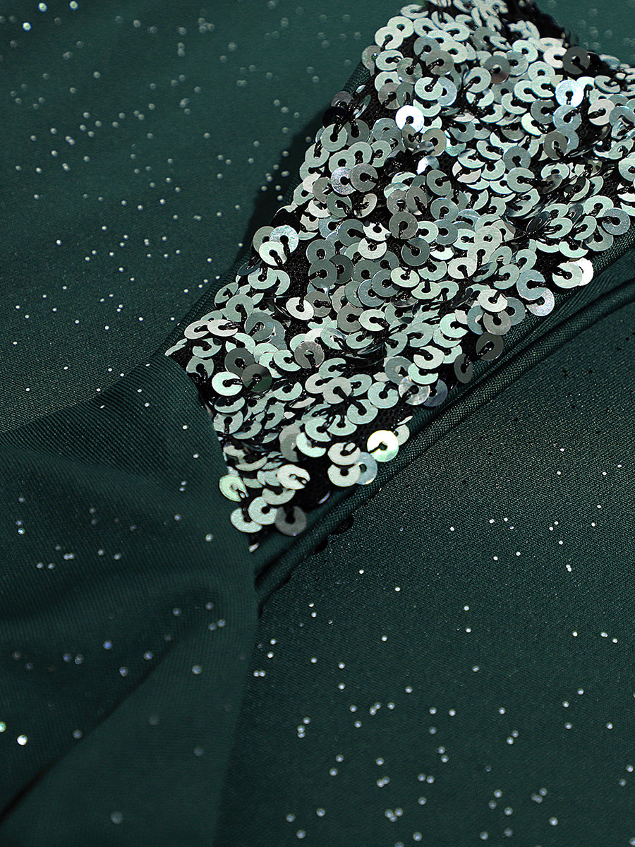 Color=Dark Green | EE01892DG (EE01888DG image) | Glitter Split Wholesale Evening Dresses