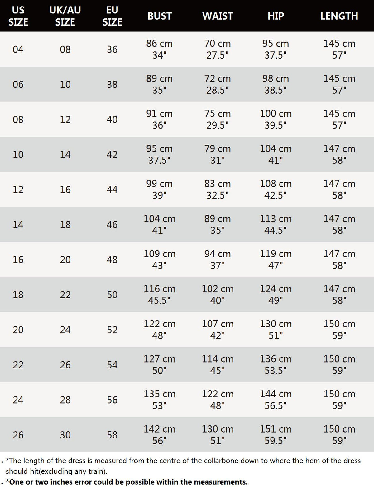 size chart | EE01961 | EE01963 iteration