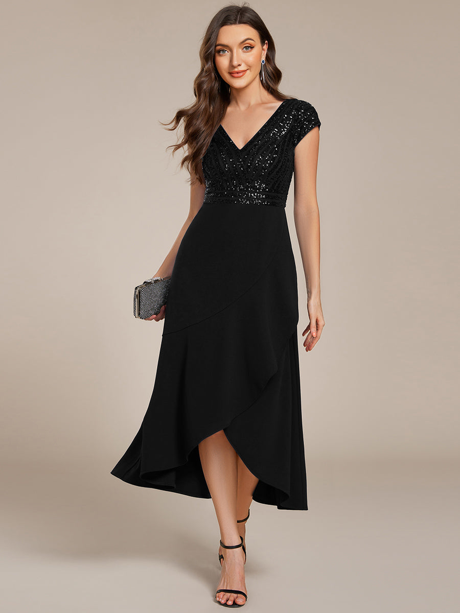 asymmetrical dresses A-line Off-the-Shoulder Sleeveless Satin Homecoming Dress With Ruffles a slight cowl detail for the front neckline Asymmetrical Off-the-shoulder Pleated Satin Maxi