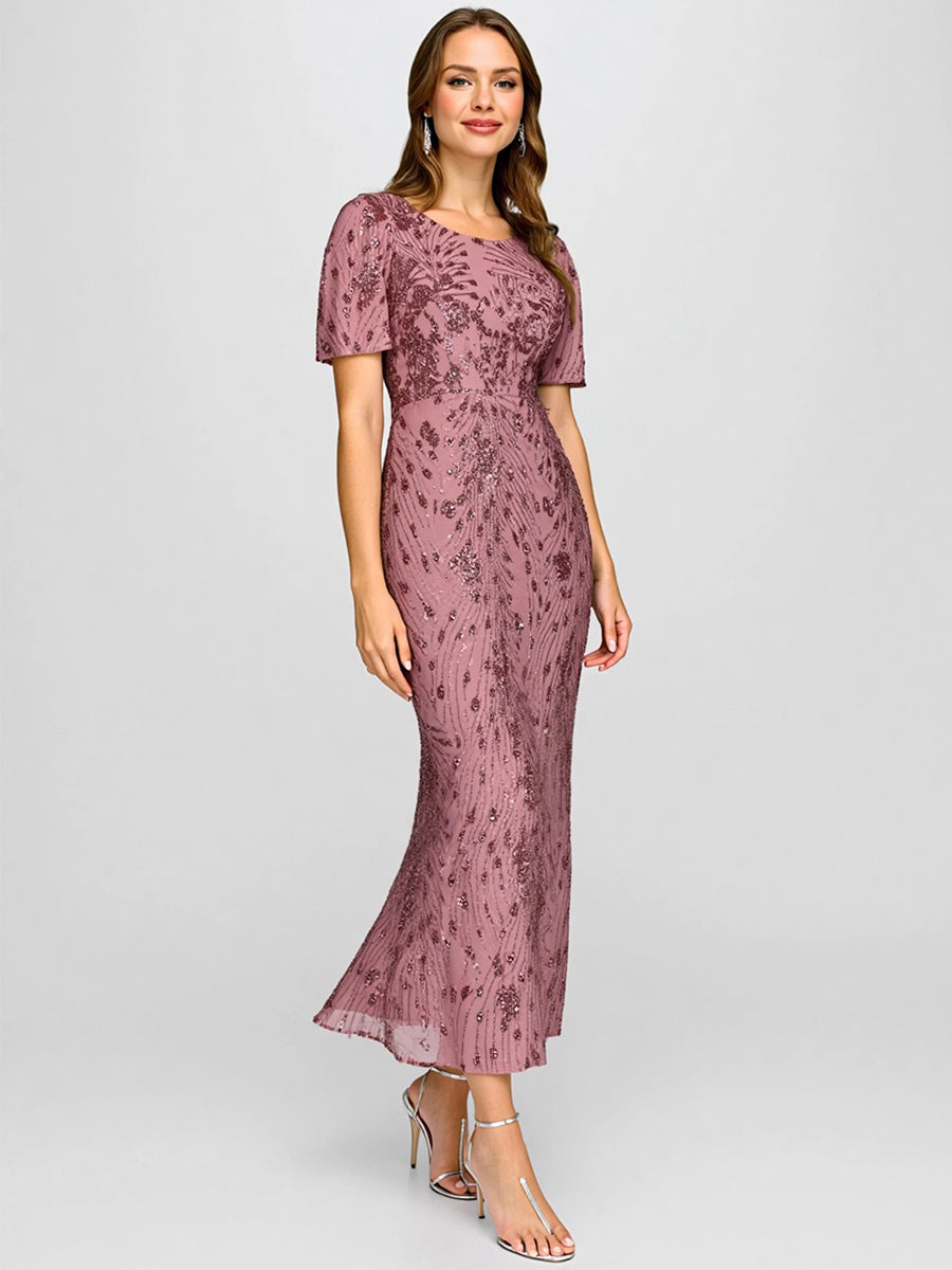 Bulk Order | Bodycon Fishtail Paillette Pleated Evening Gown