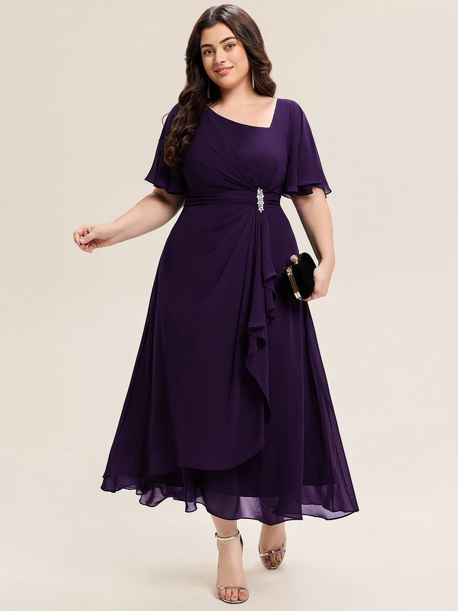 Color=Purple Orchid | Fast Delivery Short Sleeve Asymmetrical Rhinestone A-Line Midi Evening Dresses-Purple Orchid 21