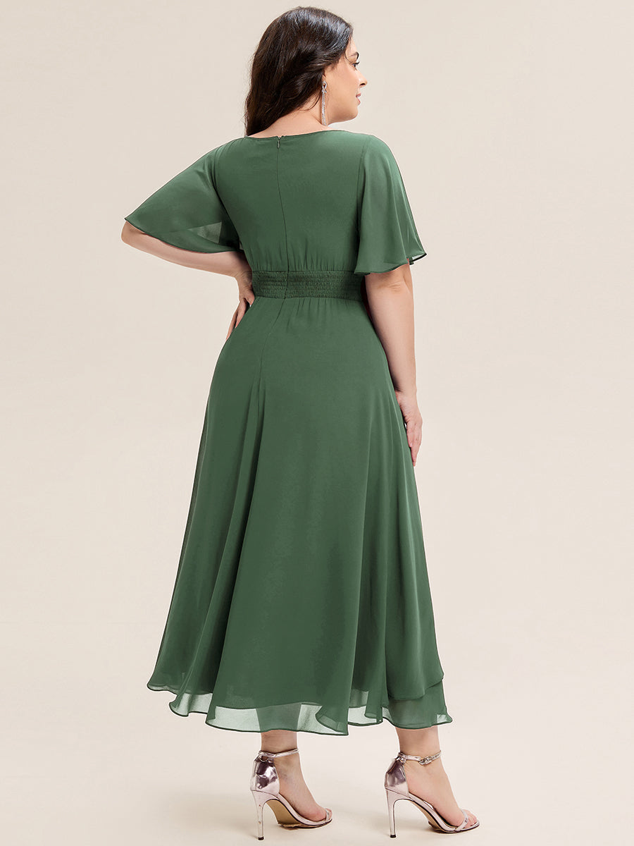 Color=Eucalyptus | Fast Delivery Short Sleeve Asymmetrical Rhinestone A-Line Midi Evening Dresses-Eucalyptus 12