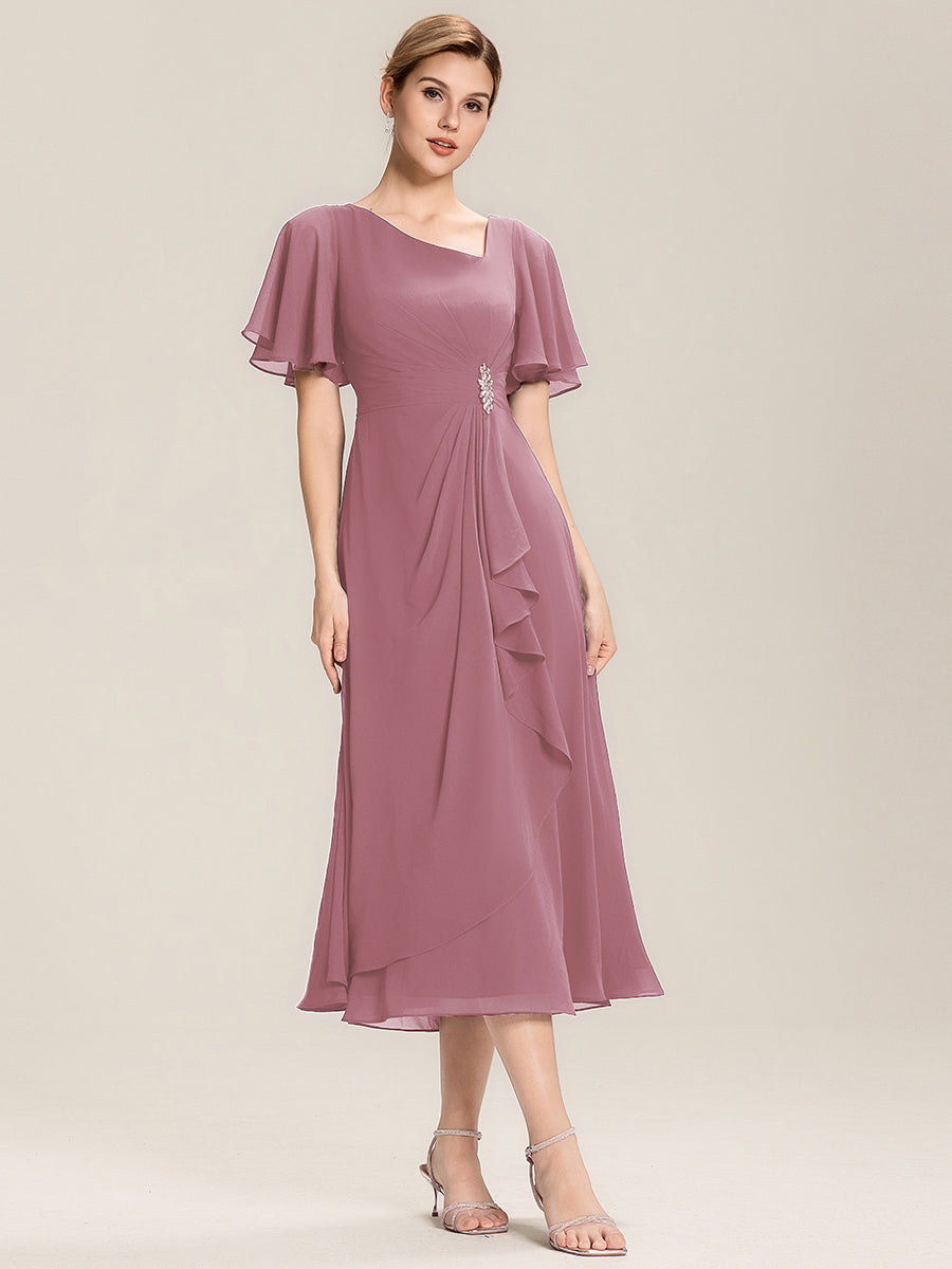 Color=Purple Orchid | Fast Delivery Short Sleeve Asymmetrical Rhinestone A-Line Midi Evening Dresses-Purple Orchid 25