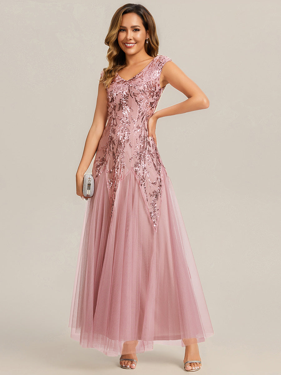 Color=Dusty Rose | Wholesale Pricing Strapless V-Neck A-Line Floor Length Embroidered Evening Dresses-Dusty Rose 4