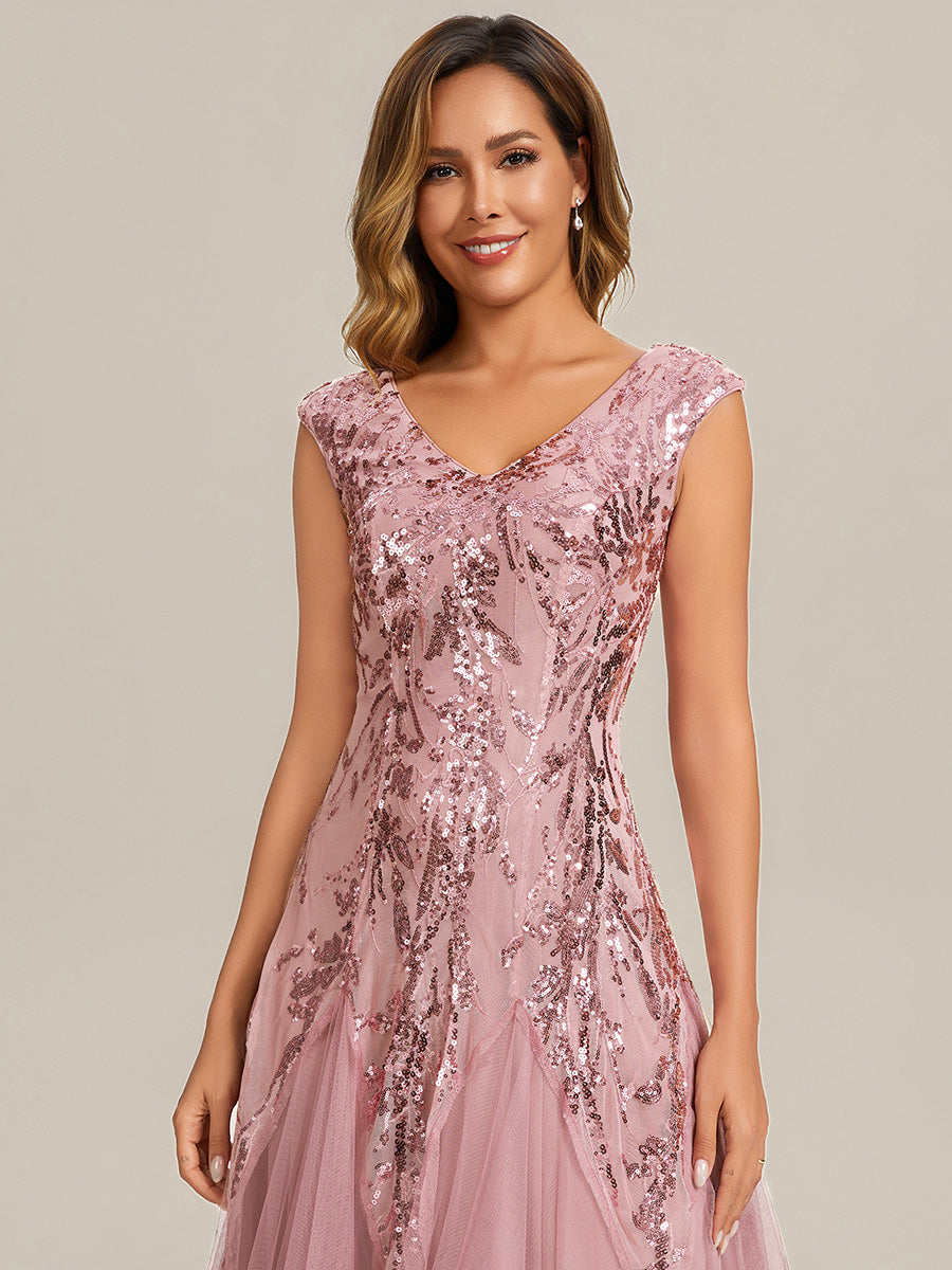 Color=Dusty Rose | Wholesale Pricing Strapless V-Neck A-Line Floor Length Embroidered Evening Dresses-Dusty Rose 5
