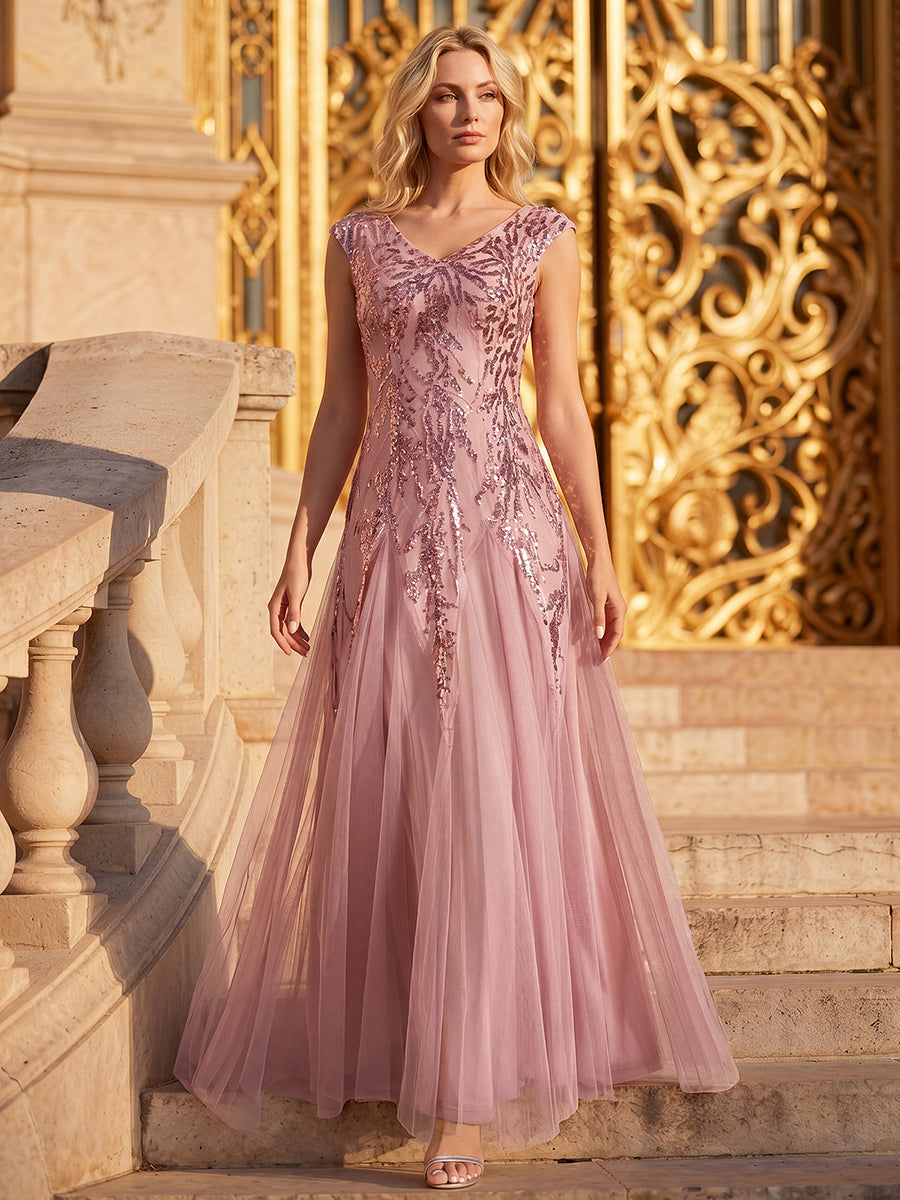 Color=Dusty Rose | Wholesale Pricing Strapless V-Neck A-Line Floor Length Embroidered Evening Dresses-Dusty Rose 6