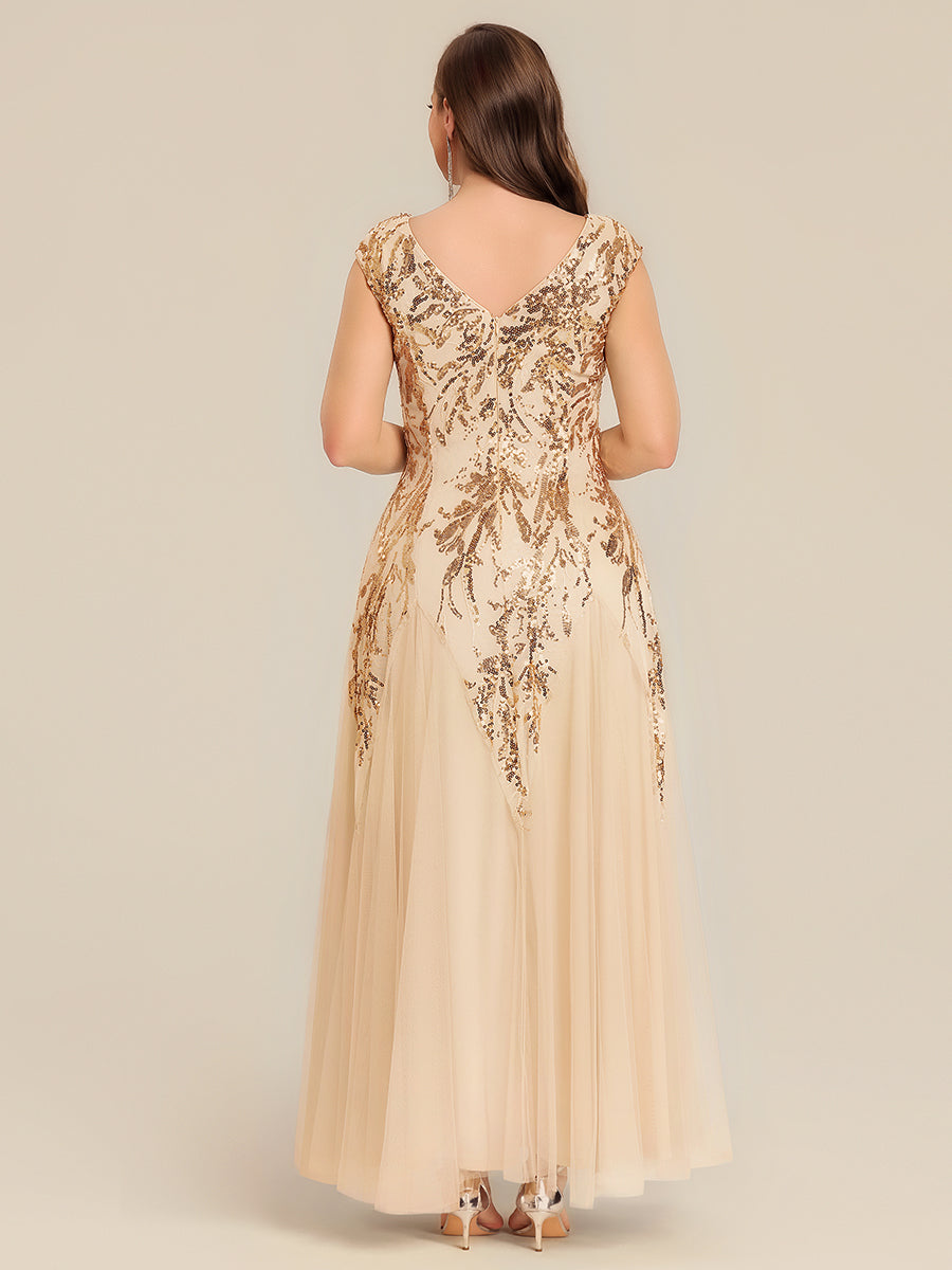 Color=Gold | Wholesale Pricing Strapless V-Neck A-Line Floor Length Embroidered Evening Dresses-Gold 17