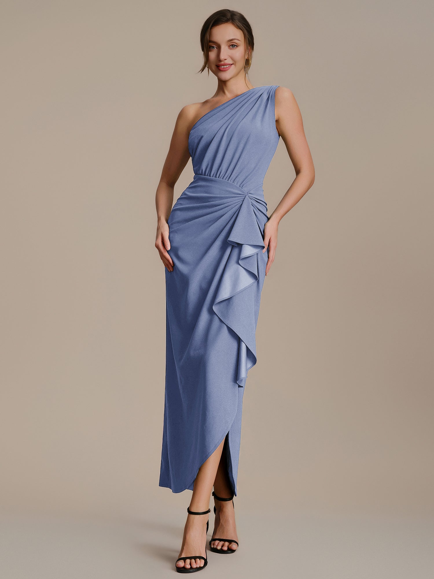 Industrial Use Strapless Asymmetrical High Stretch Bodycon High-low-length Evening Dresses