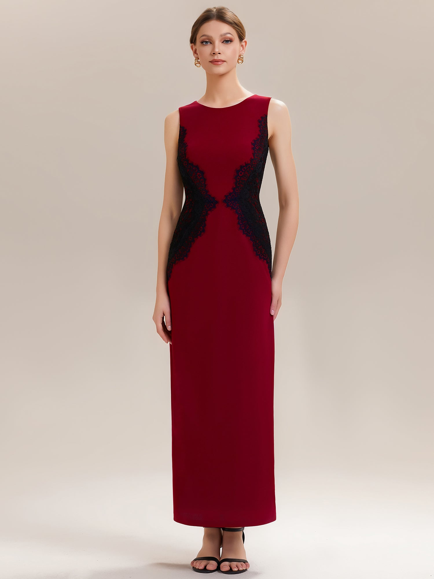 Color=Dark Red | One Stop Shop Strapless High Stretch Bodycon Maxi Dress with Cut-Out Detail Evening Dresses-Dark Red 5