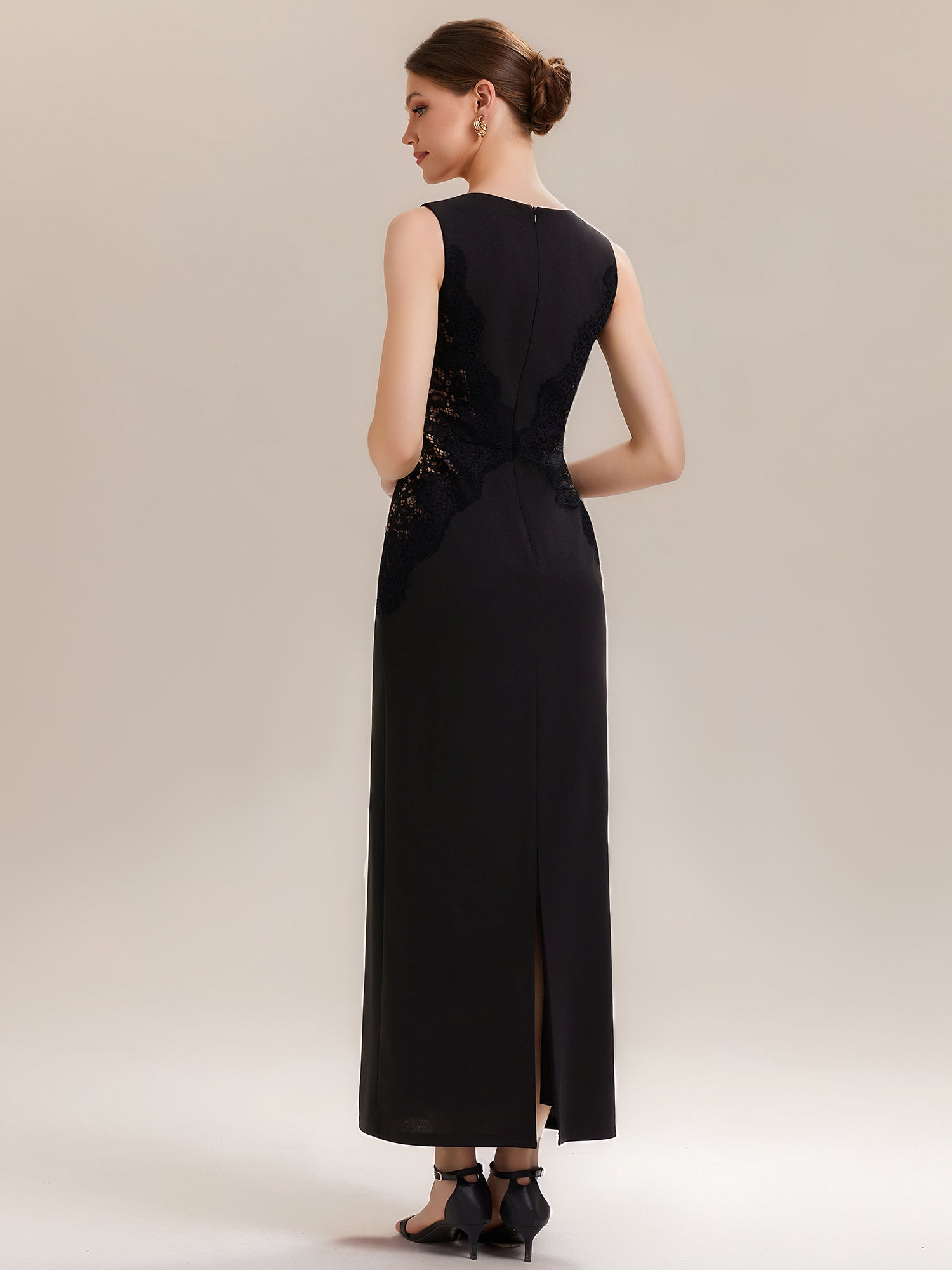 Color=Black | One Stop Shop Strapless High Stretch Bodycon Maxi Dress with Cut-Out Detail Evening Dresses-Black 7