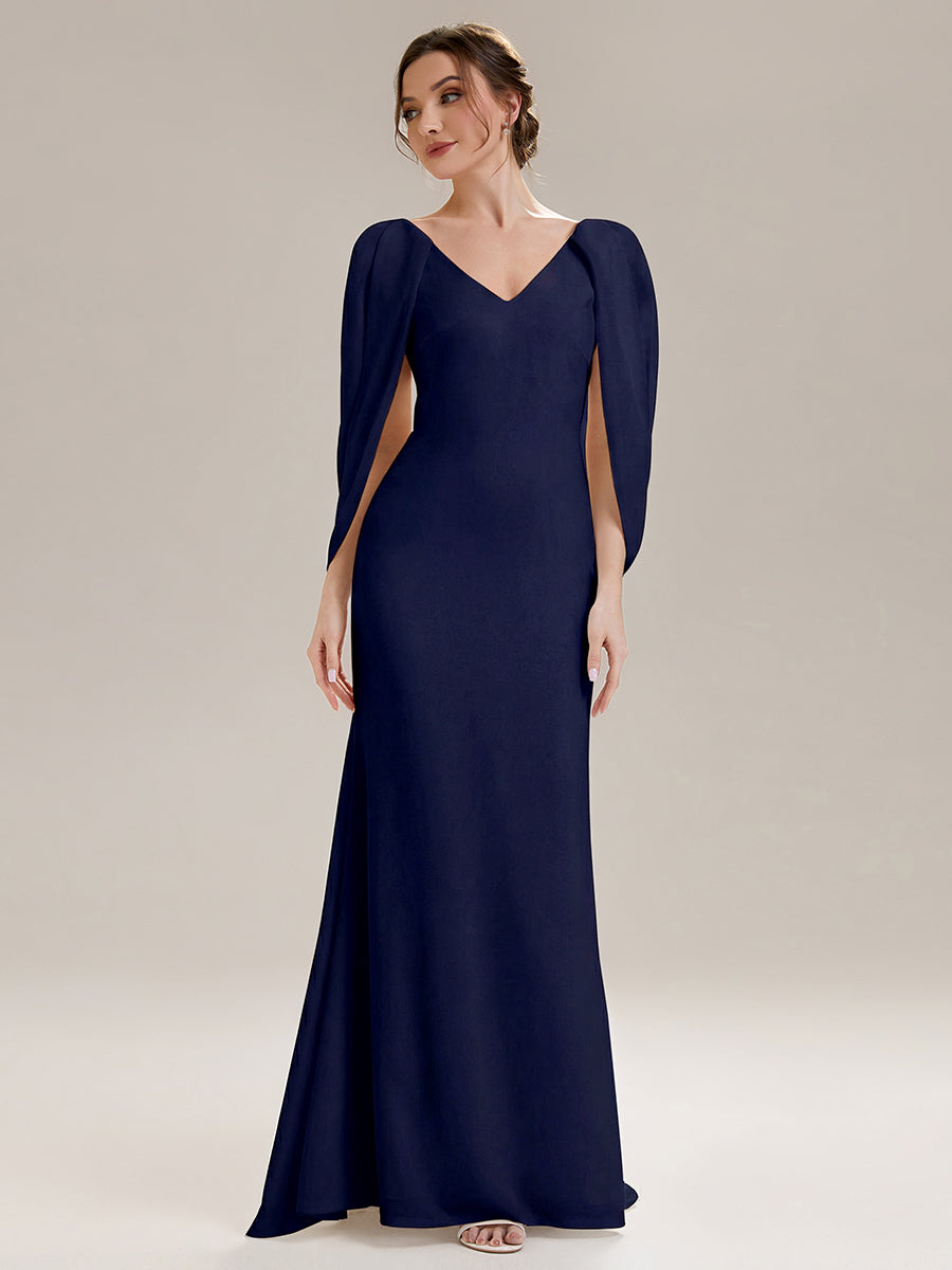 Color=Navy Blue | Factory Design Strapless Deep V-Neck High Stretch Fishtail Evening Dresses-Navy Blue 10