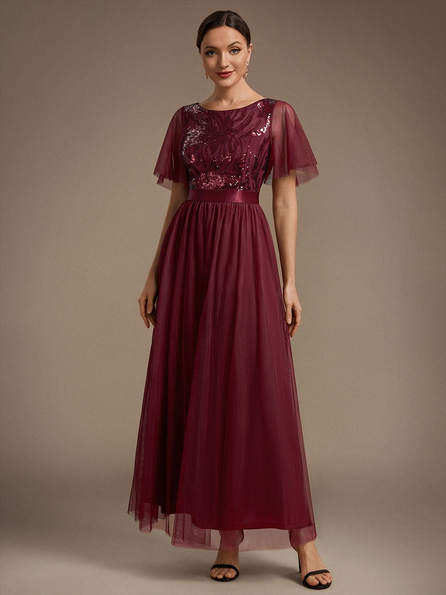 Wholesale Pricing Plus Size Ruffle Sleeve Tulle Sequin A-Line Round Neck Evening Dresses - EE02786BD-R.jpg