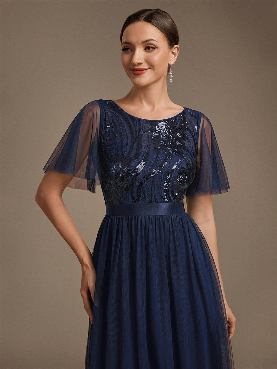 Wholesale Pricing Plus Size Ruffle Sleeve Tulle Sequin A-Line Round Neck Evening Dresses - EE02786NB-R5.jpg