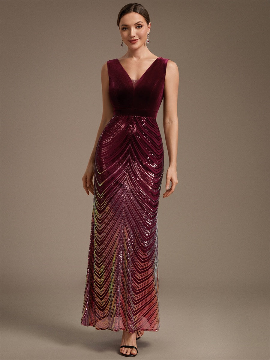 Fast Delivery Plus Size Sleeveless V-Neck Ombre Sequin Mermaid Maxi Evening Dresses - EE02788BD-R.jpg