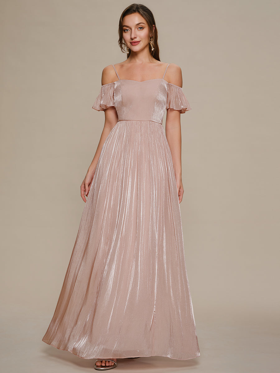 Color=Dusty Rose | B2B-Exclusive Short Sleeve Off Shoulder A-Line Floor Length Evening Dresses-Dusty Rose 1