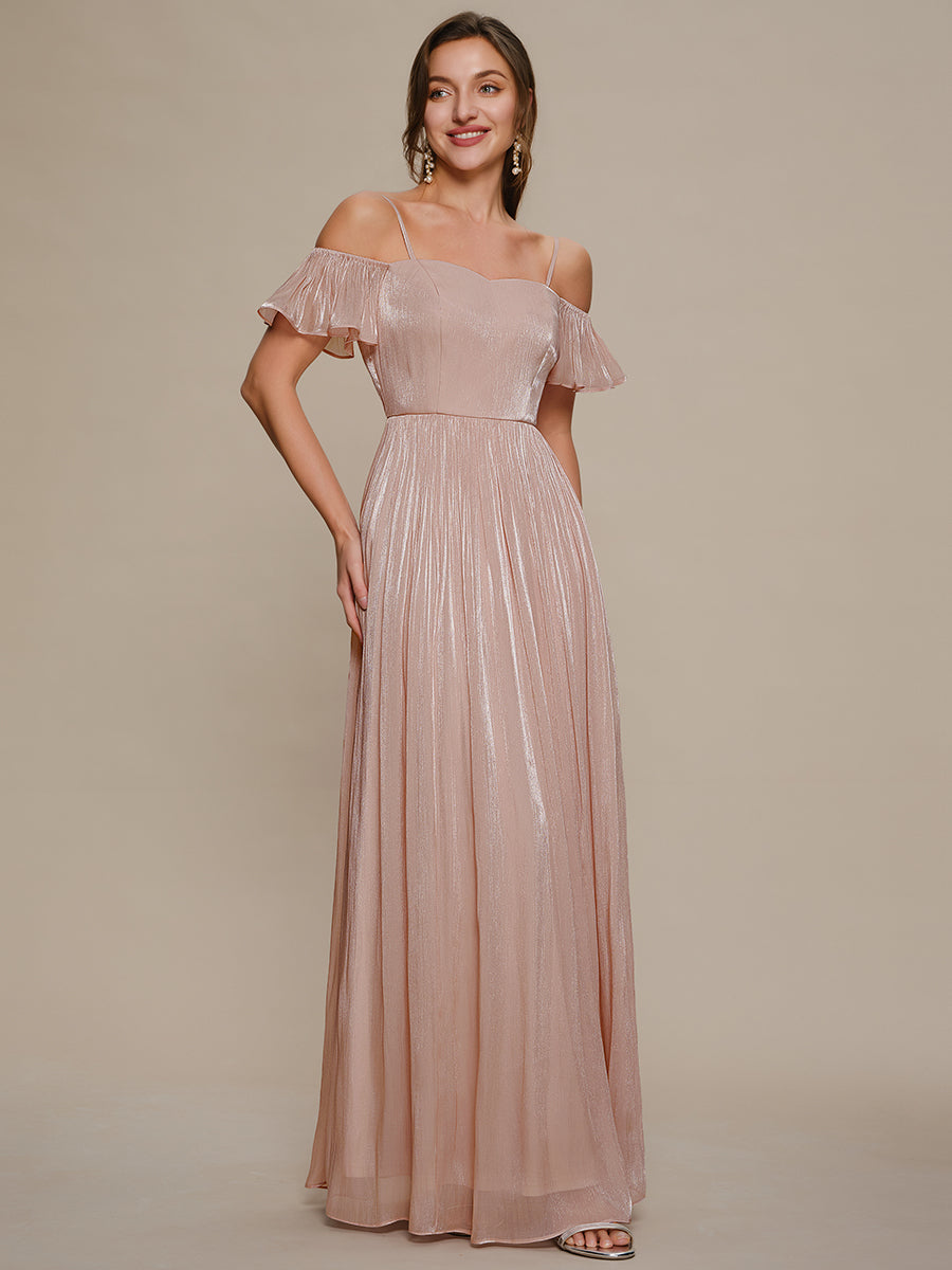 Color=Dusty Rose | B2B-Exclusive Short Sleeve Off Shoulder A-Line Floor Length Evening Dresses-Dusty Rose 5