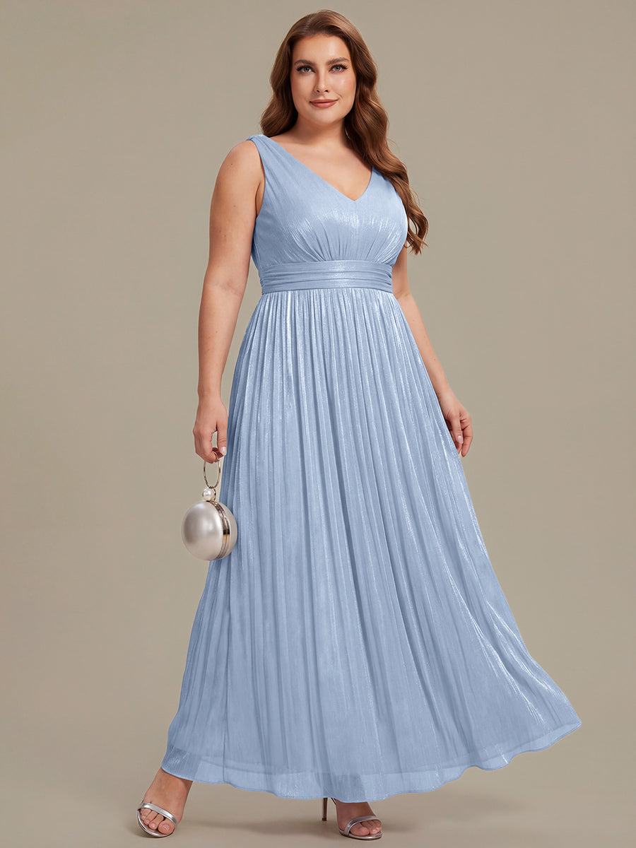 Color=Dusty Blue | Wholesale Strapless V-Neck Gathered A-Line Floor Length Evening Dresses-Dusty Blue 26