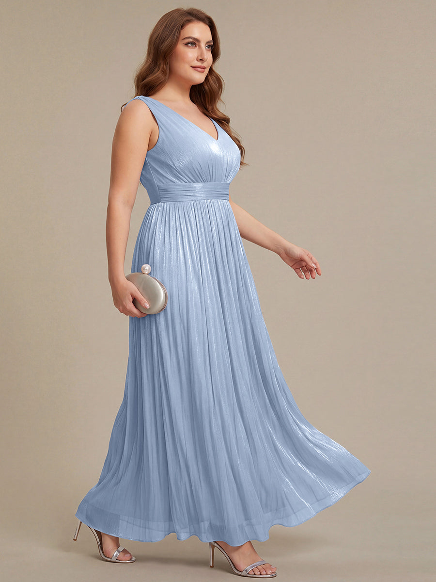 Color=Dusty Blue | Wholesale Strapless V-Neck Gathered A-Line Floor Length Evening Dresses-Dusty Blue 29
