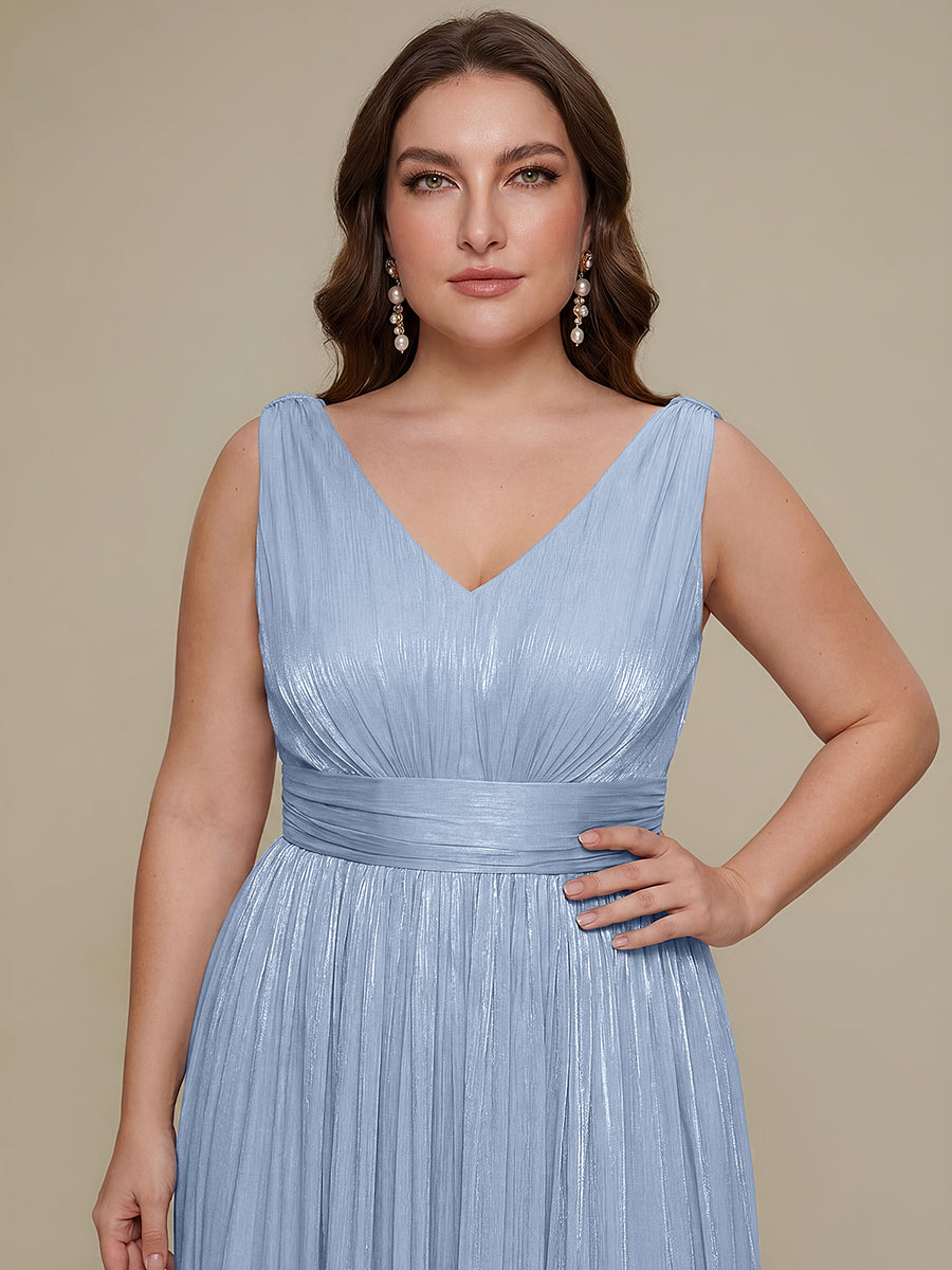 Color=Dusty Blue | Wholesale Strapless V-Neck Gathered A-Line Floor Length Evening Dresses-Dusty Blue 28