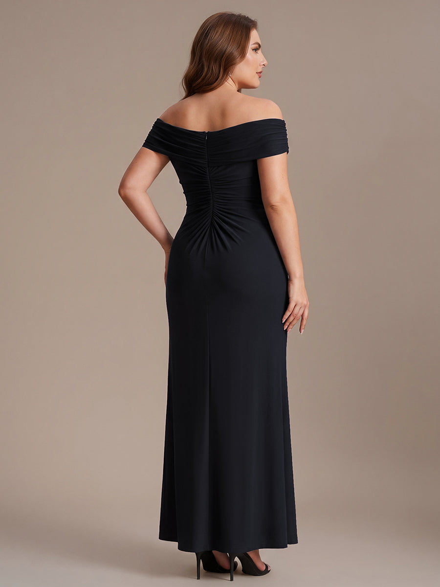 Color=Black | Industrial Use Sleeveless Multi-way V-neck High Stretch Sheath Maxi Evening Dresses-Black 7