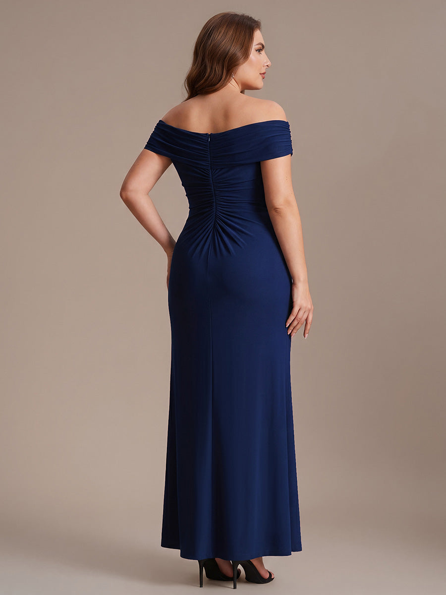 Color=Navy Blue | Industrial Use Sleeveless Multi-way V-neck High Stretch Sheath Maxi Evening Dresses-Navy Blue 17