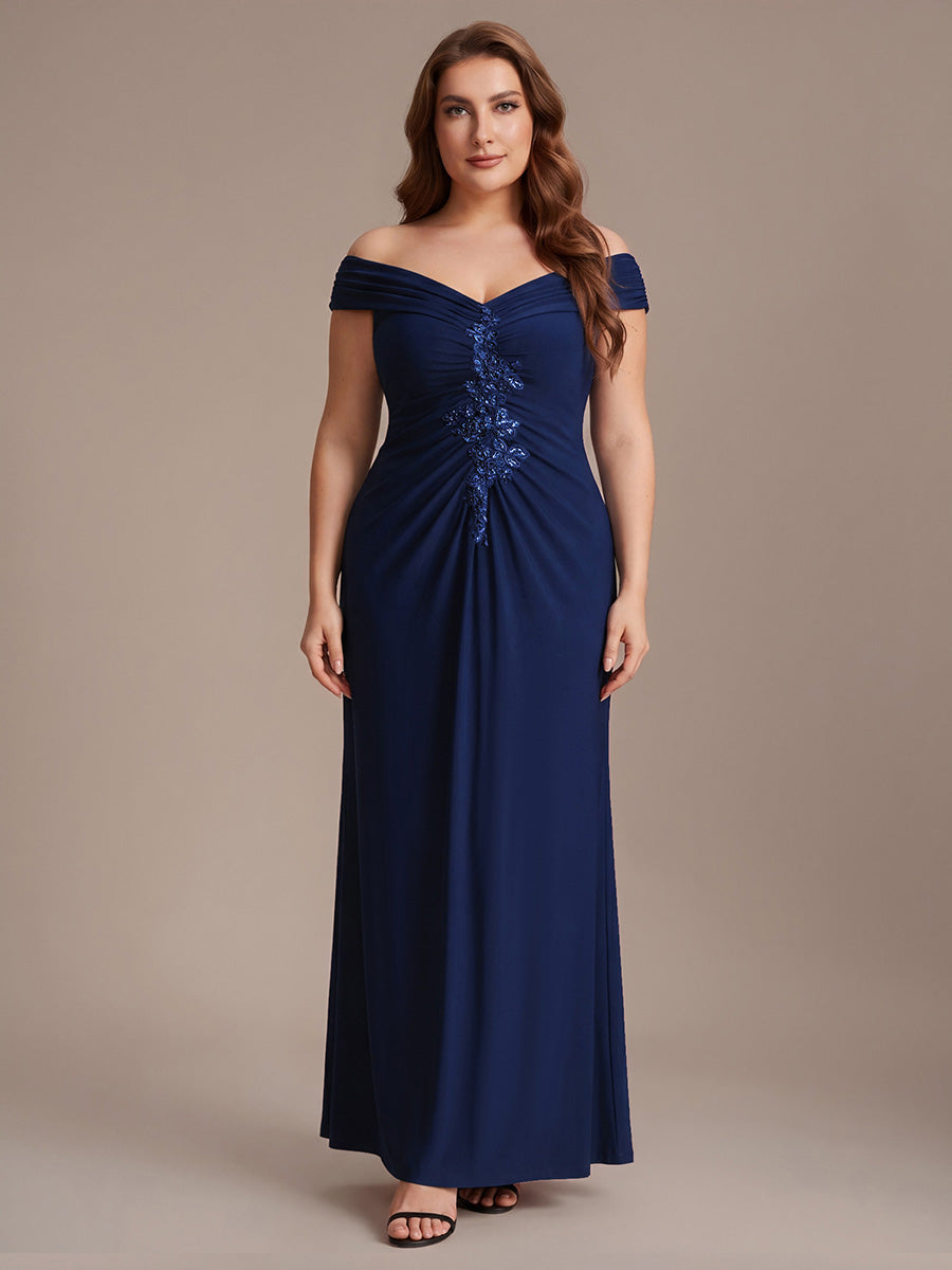 Color=Navy Blue | Industrial Use Sleeveless Multi-way V-neck High Stretch Sheath Maxi Evening Dresses-Navy Blue 20