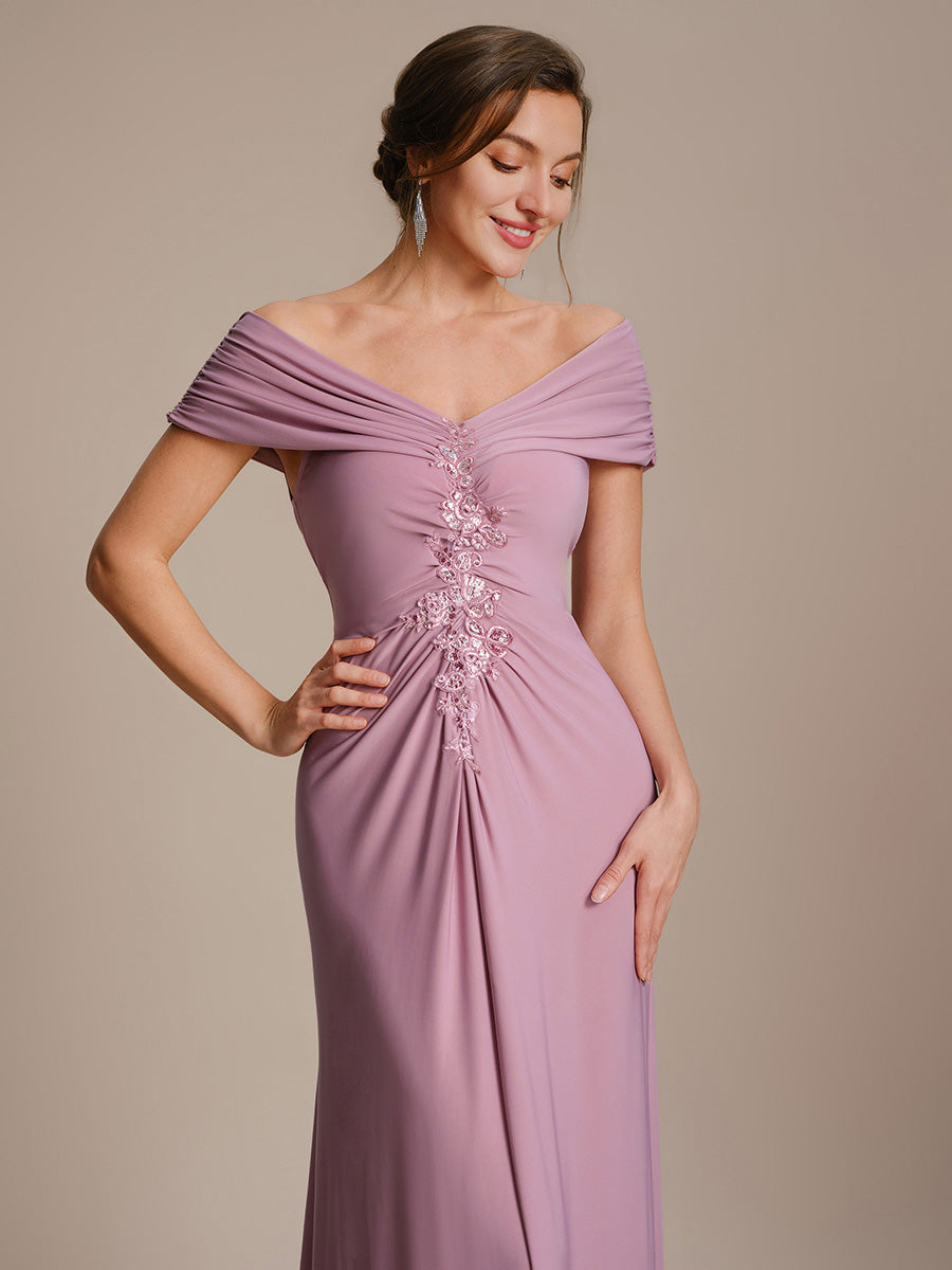 Color=Purple Orchid | Industrial Use Sleeveless Multi-way V-neck High Stretch Sheath Maxi Evening Dresses-Purple Orchid 23