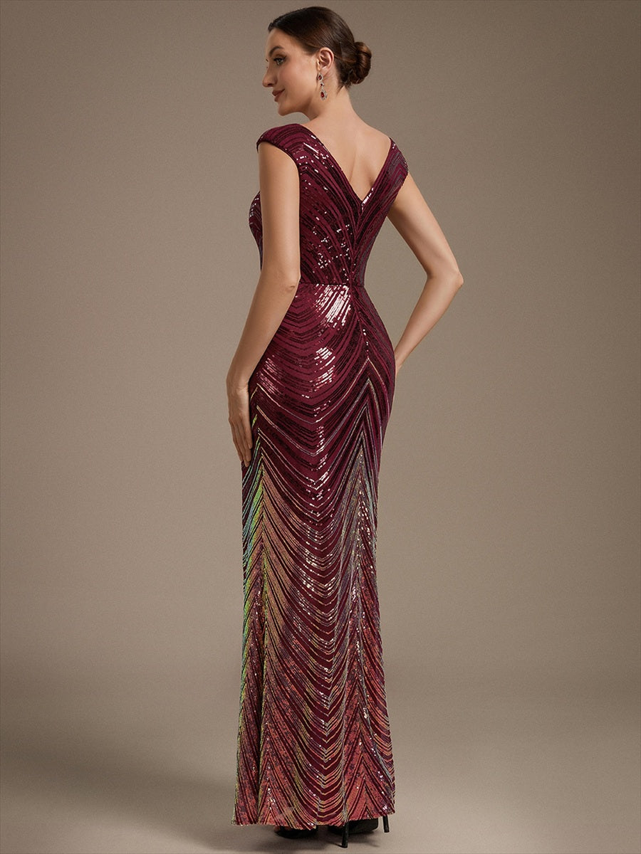 One Stop Shop Plus Size Sequin Sleeveless V-Neck Mermaid Maxi Evening Dresses - EE02829BD-R2.jpg