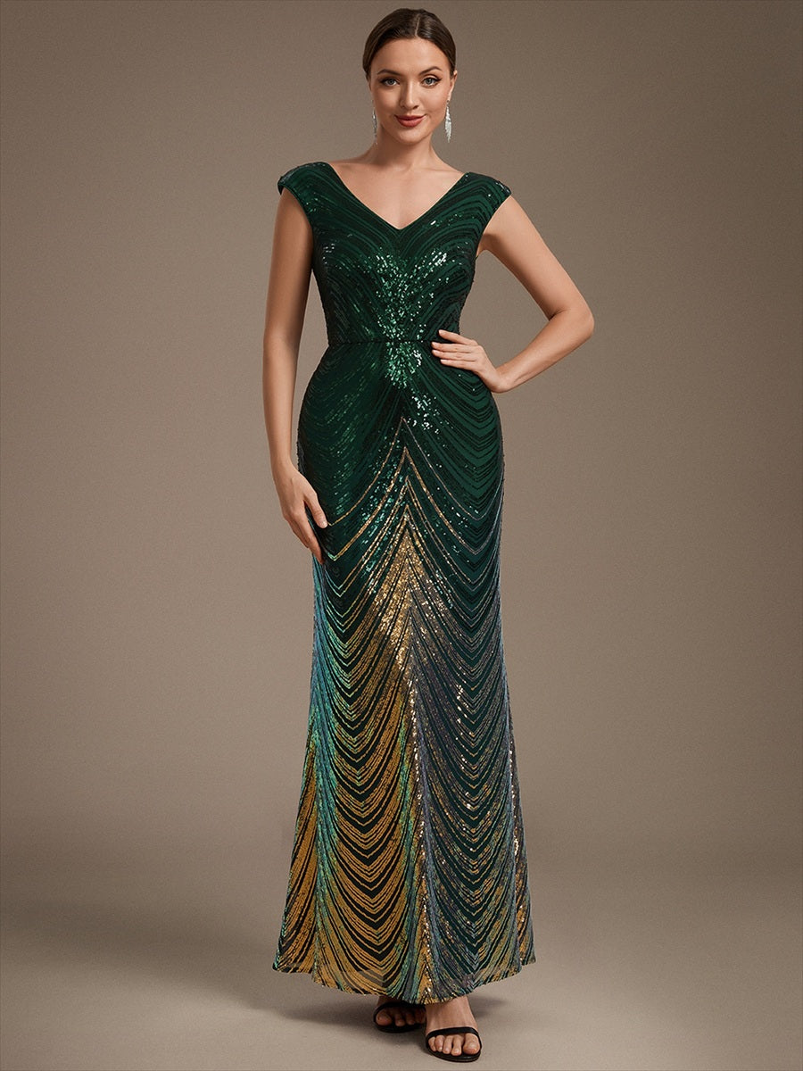One Stop Shop Plus Size Sequin Sleeveless V-Neck Mermaid Maxi Evening Dresses - EE02829DG-R.jpg