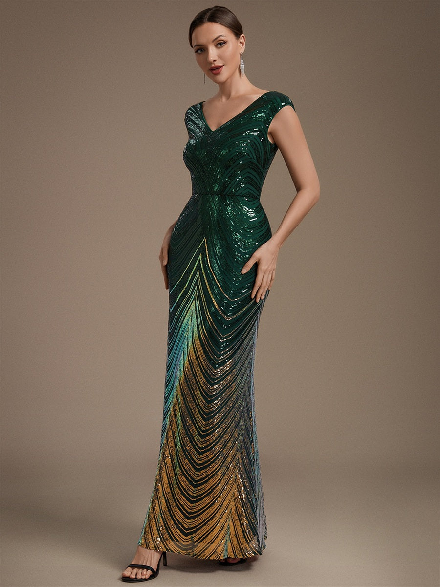 One Stop Shop Plus Size Sequin Sleeveless V-Neck Mermaid Maxi Evening Dresses - EE02829DG-R3.jpg