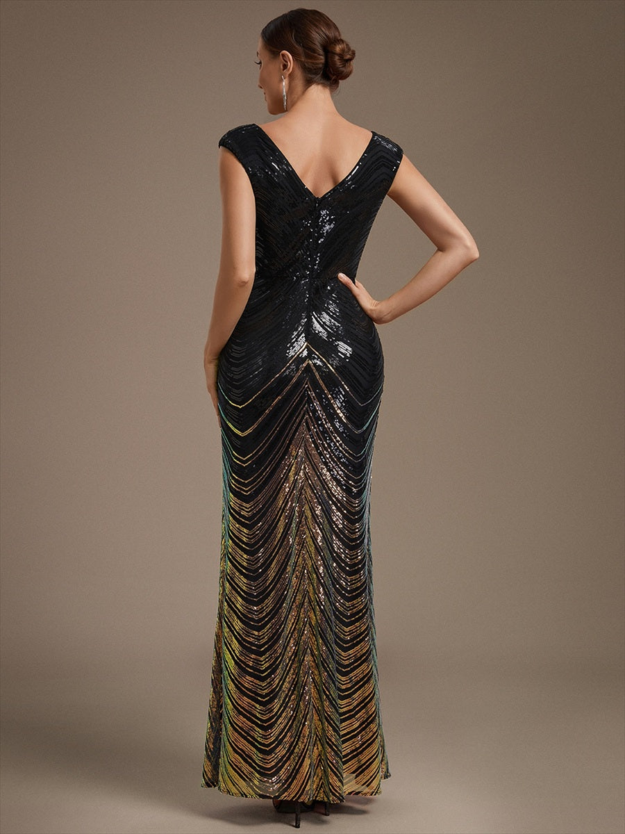 One Stop Shop Plus Size Sequin Sleeveless V-Neck Mermaid Maxi Evening Dresses - EE02829KG-R2.jpg