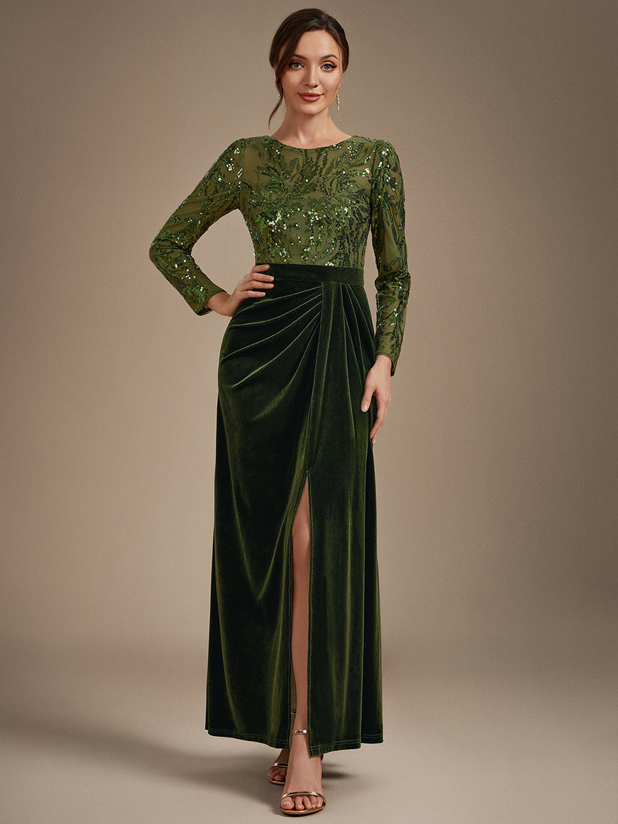 Factory Design Plus Size Velvet Long Sleeve Round Neck Sheath Sequin Evening Dresses - EE02837OG-R4.jpg