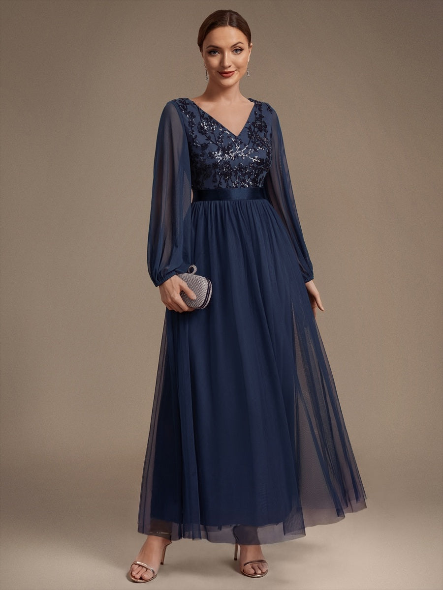 Factory Design Plus Size Maxi Long Sleeve Sequin Tulle V-Neck A-Line Evening Dresses - EE02846NB-R.jpg